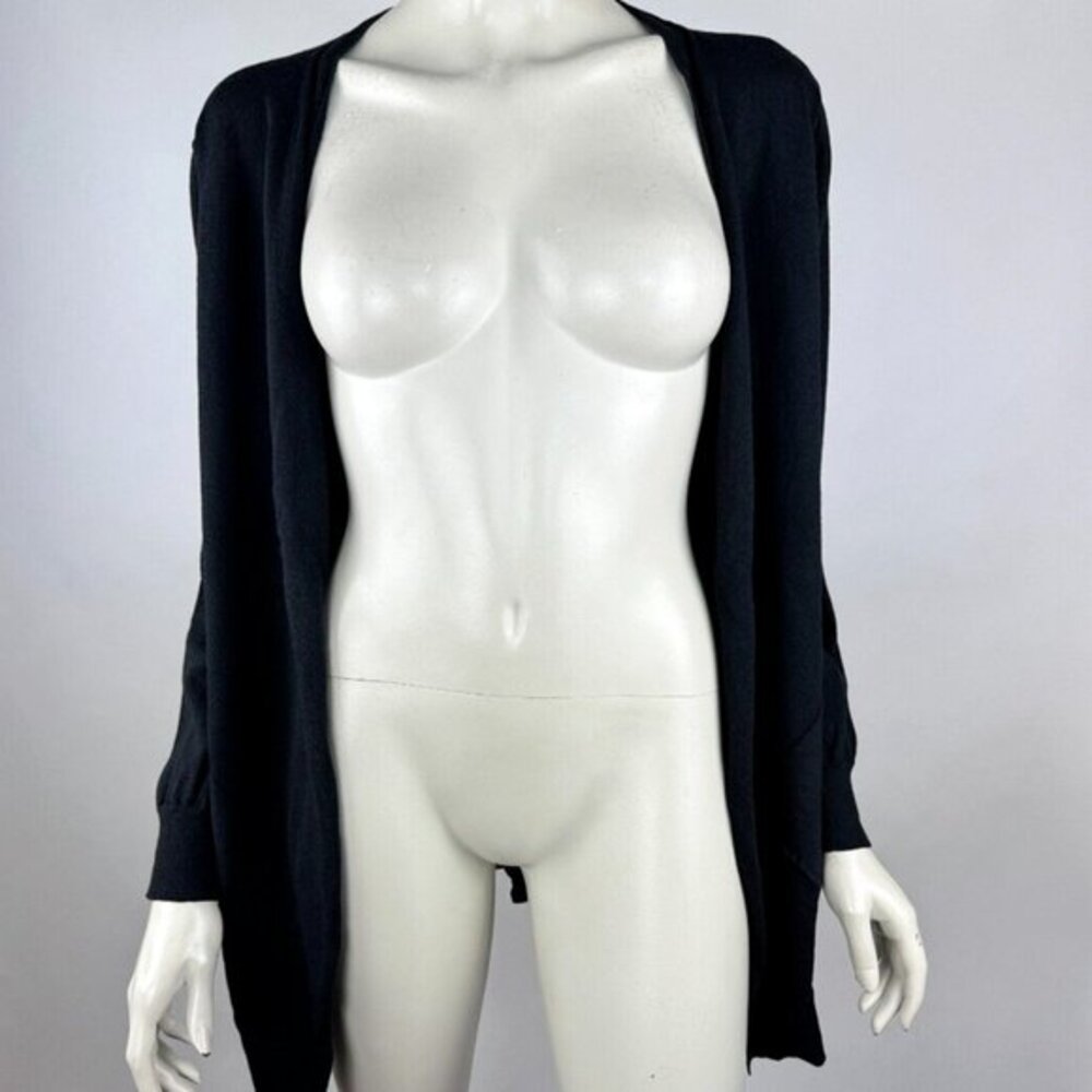 Eileen Fisher Wool Open Front‎ Cardigan Women L EUC Lightweight Stretch Sweater - Picture 3 of 11